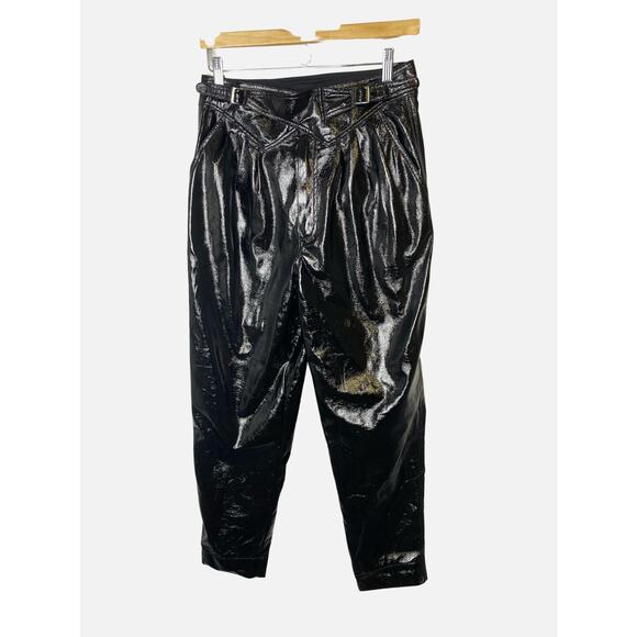 ROTATE BIRGER CHRISTENSEN Cropped Faux Leather Trousers - Picture 1 of 12